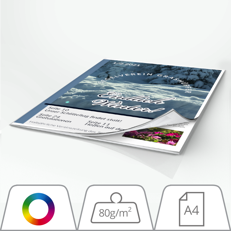 Broschüre - 80g/m² - farbig - A4
